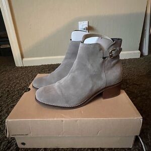 Cole Haan Light Gray Suede Ankle Boots